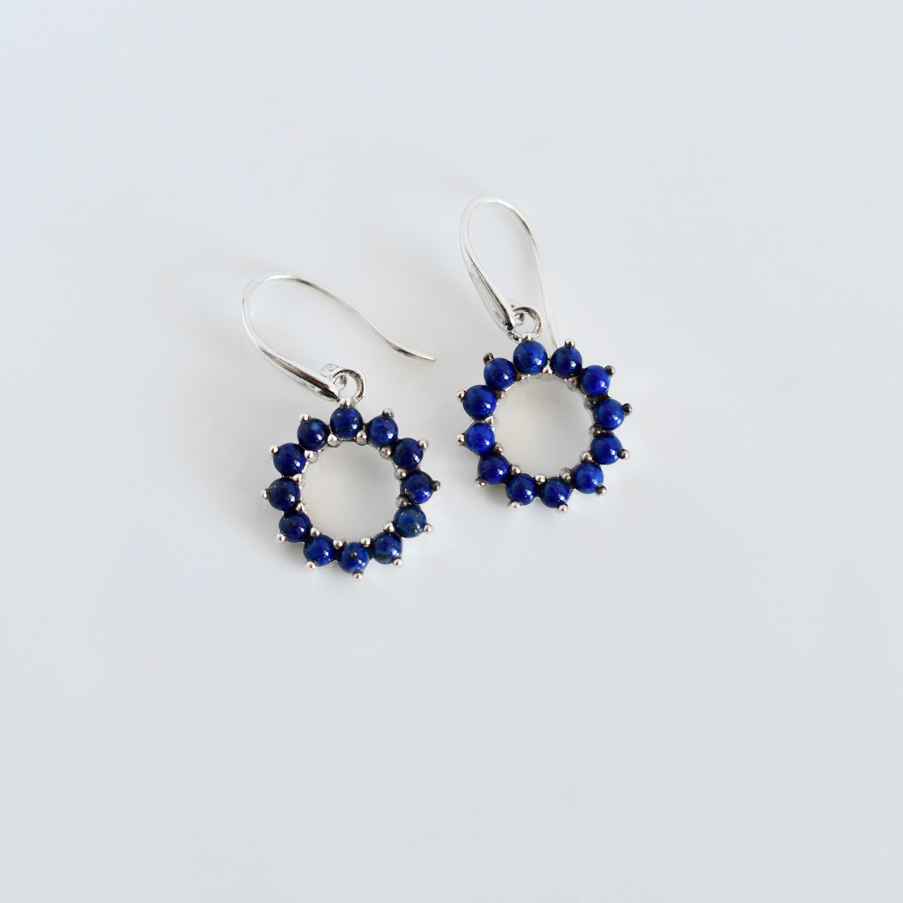 Garnet Halo Dangle Earrings