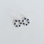 Garnet Halo Dangle Earrings