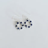 Garnet Halo Dangle Earrings