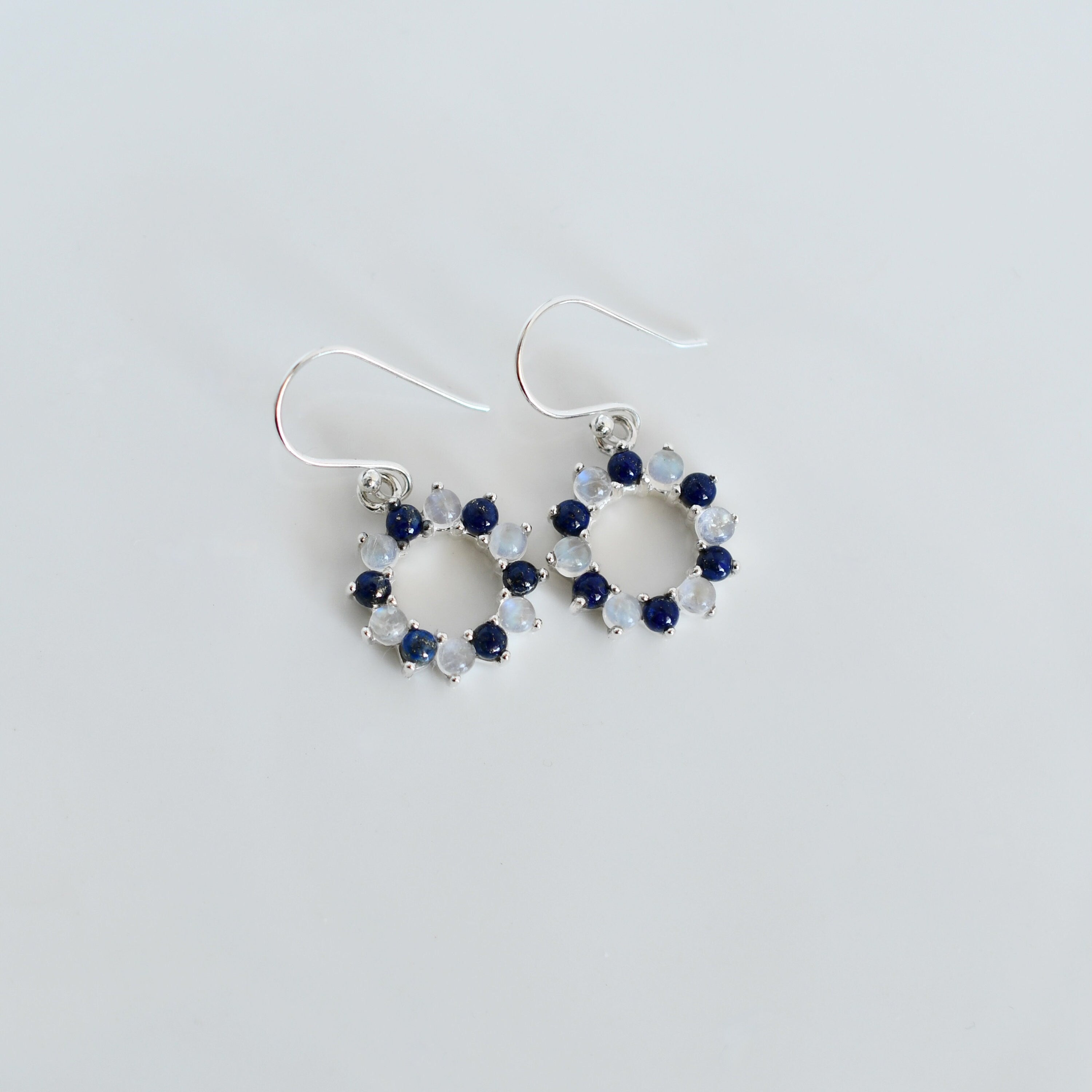 Garnet Halo Dangle Earrings