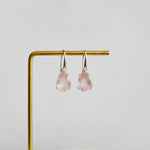 Rose Quartz Drop Earrings in 925 sterling silver