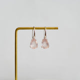 Rose Quartz Drop Earrings in 925 sterling silver
