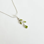 Leaf Peridot Pendant in 925 sterling silver