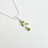 Leaf Peridot Pendant in 925 sterling silver