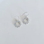 Garnet Halo Dangle Earrings