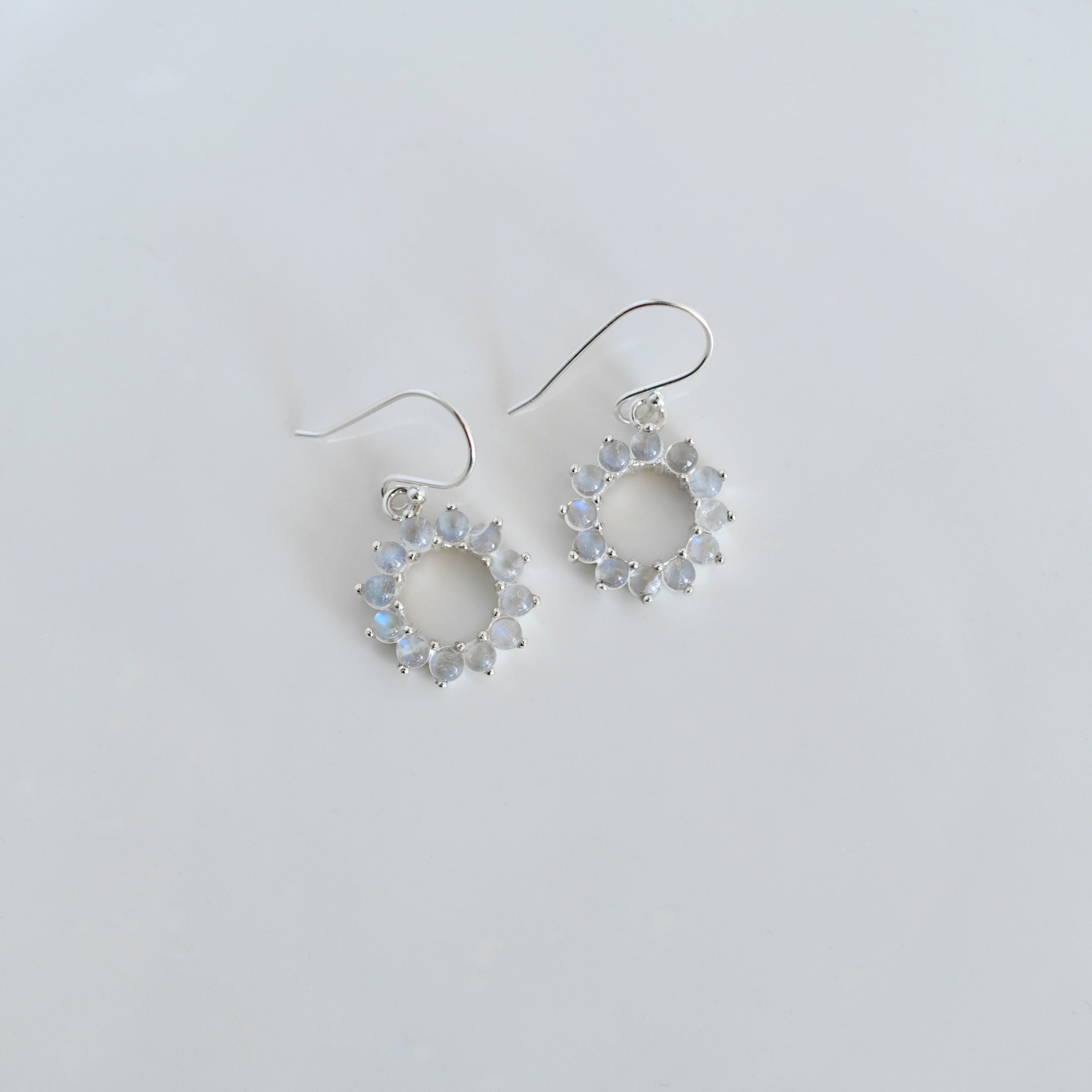 Garnet Halo Dangle Earrings