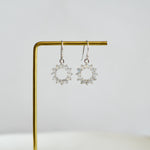 Rainbow Moonstone Halo Earrings