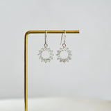Rainbow Moonstone Halo Earrings