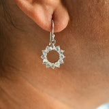 Rainbow Moonstone Halo Earrings