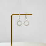 Rainbow Moonstone Halo Earrings