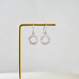 Rainbow Moonstone Halo Earrings