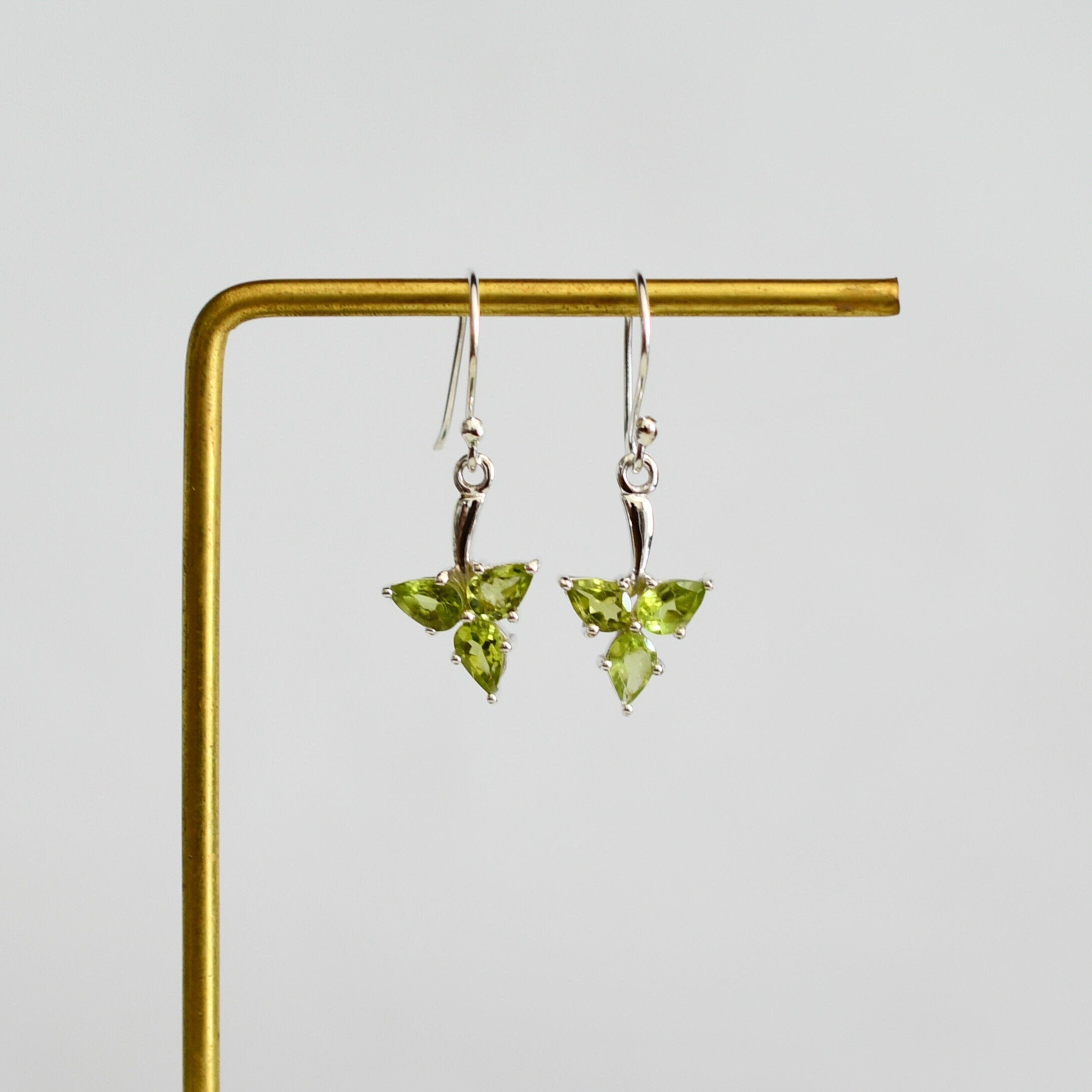 Pear Peridot Earrings
