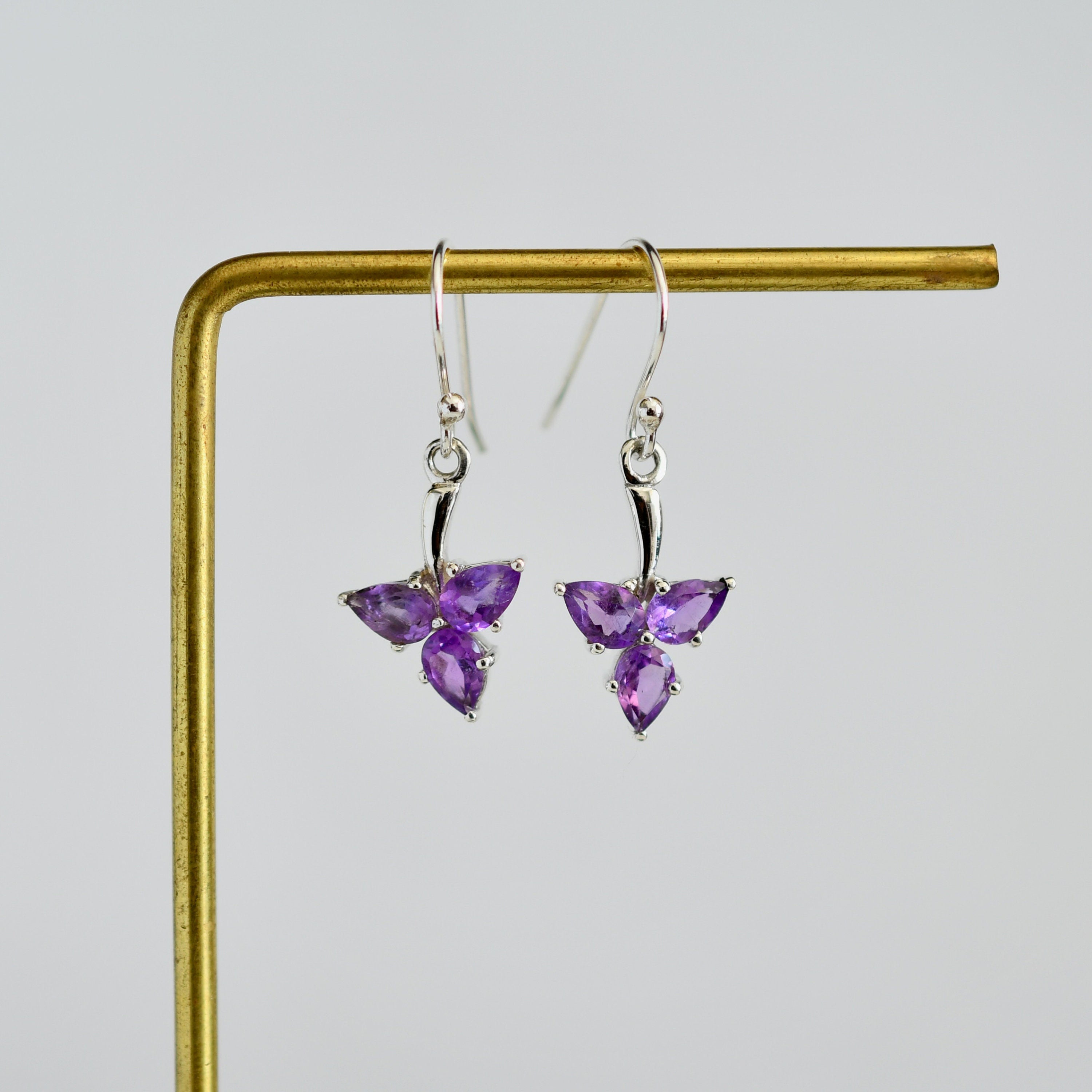 Pear Drop Amethyst Earrings