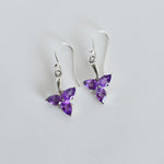 Pear Drop Amethyst Earrings in 925 sterling silver