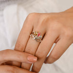 Art Deco Tourmaline Fan Ring
