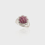 Rhodolite Garnet Flower Ring
