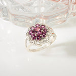 Rhodolite Garnet Flower Ring