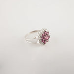 Rhodolite Garnet Flower Ring