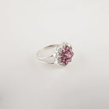 Rhodolite Garnet Flower Ring