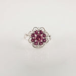 Rhodolite Garnet Flower Ring