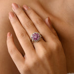 Rhodolite Garnet Flower Ring