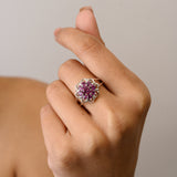 Rhodolite Garnet Flower Ring