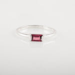Scarlet Baguette Ring in 925 sterling silver