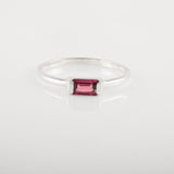 Scarlet Baguette Ring in 925 sterling silver