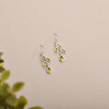 Leaf Peridot Earrings in 925 sterling silver