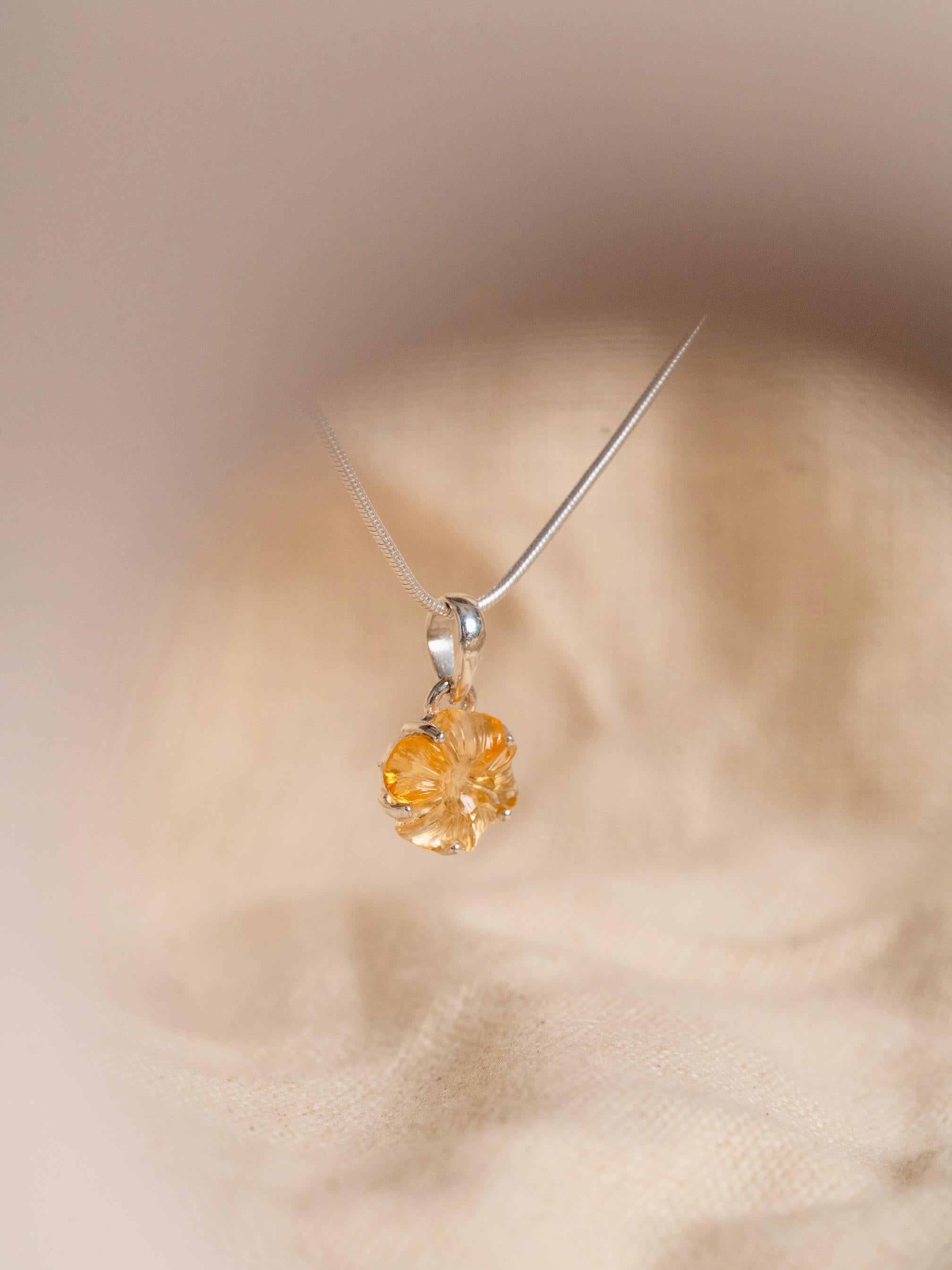 Citrine Flower Necklace