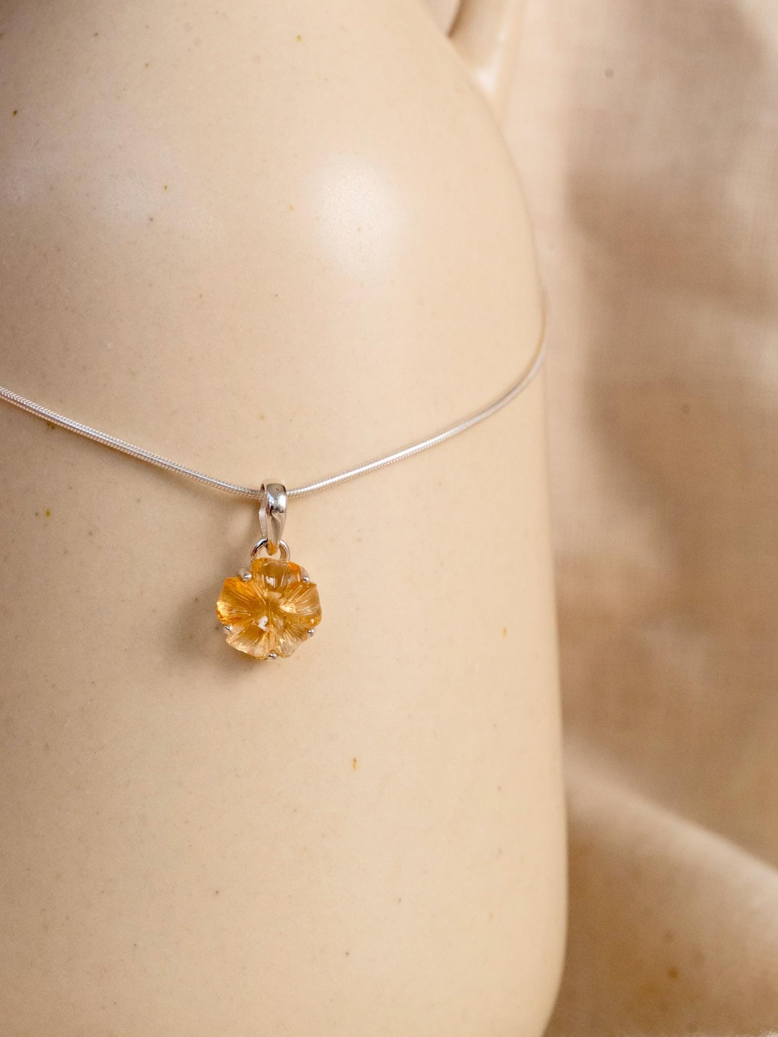 Citrine Flower Necklace