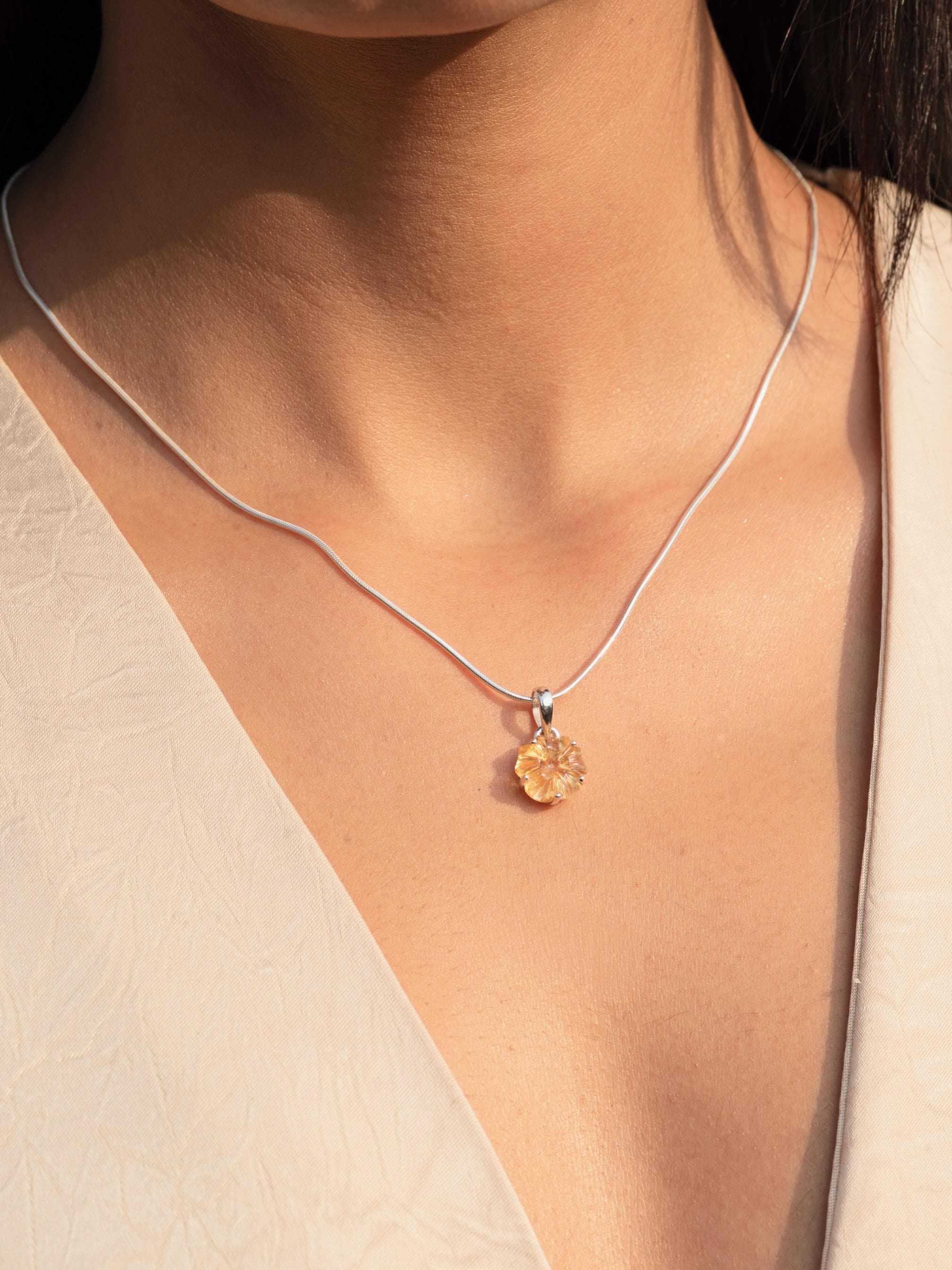 Citrine Flower Necklace