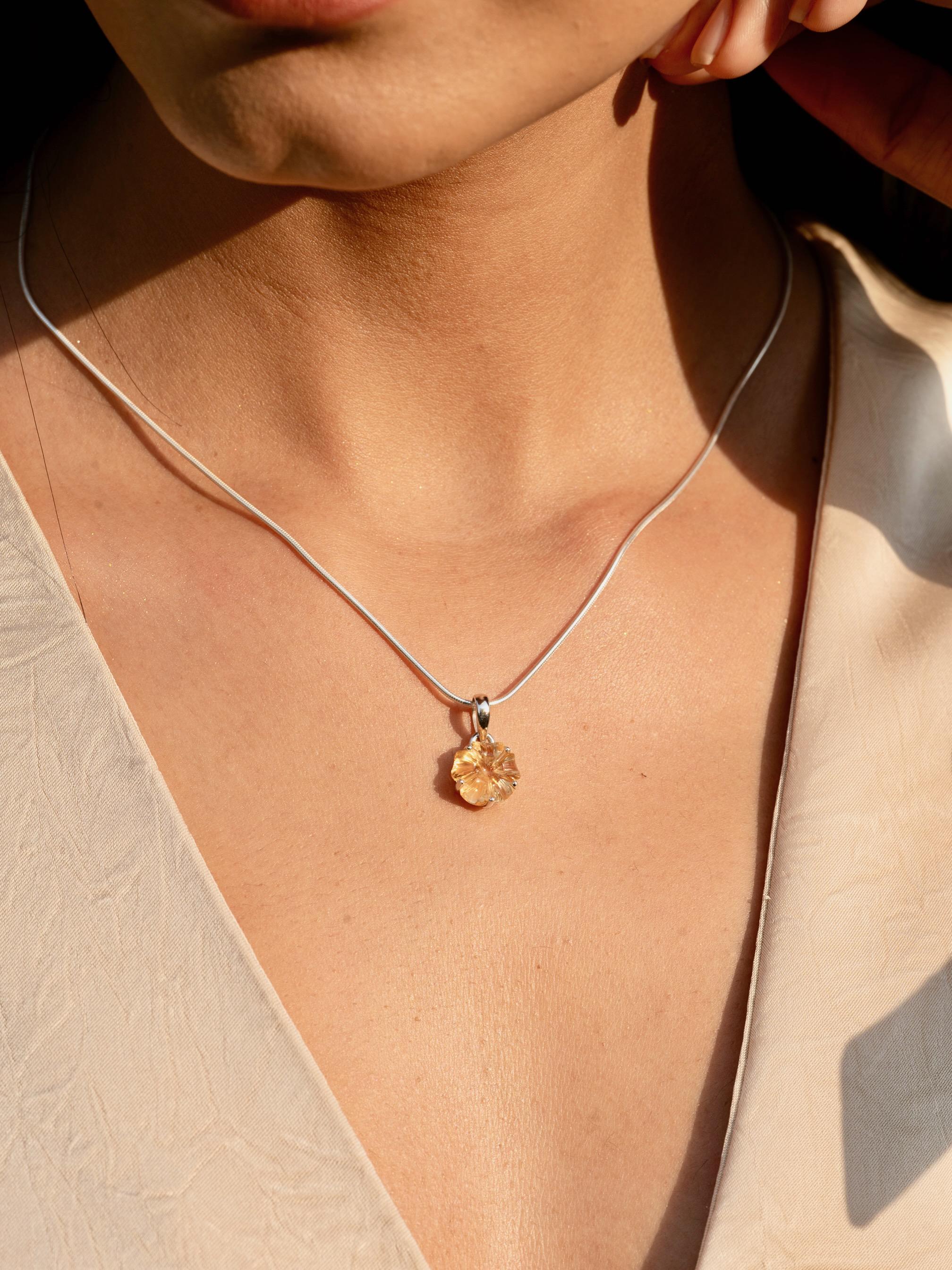 Citrine Flower Necklace