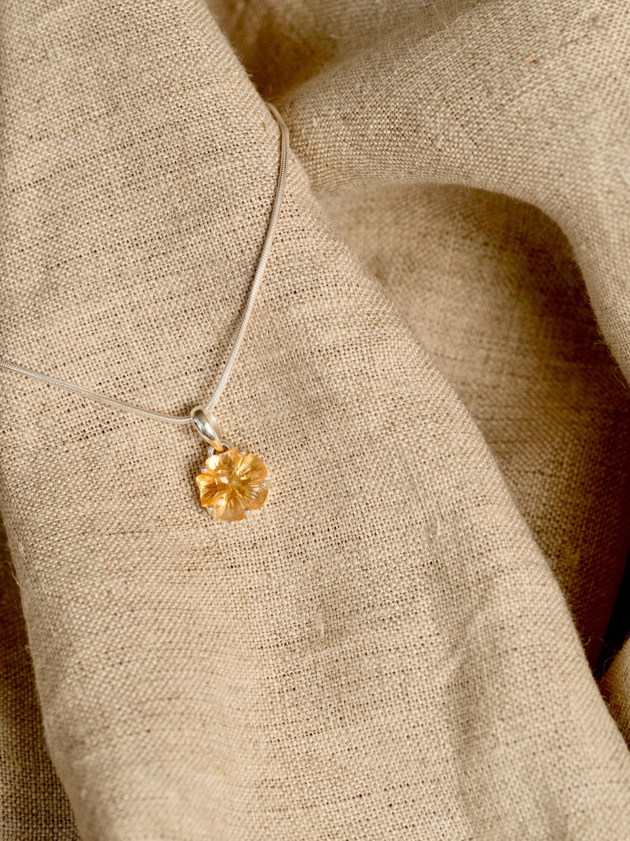 Citrine Flower Necklace