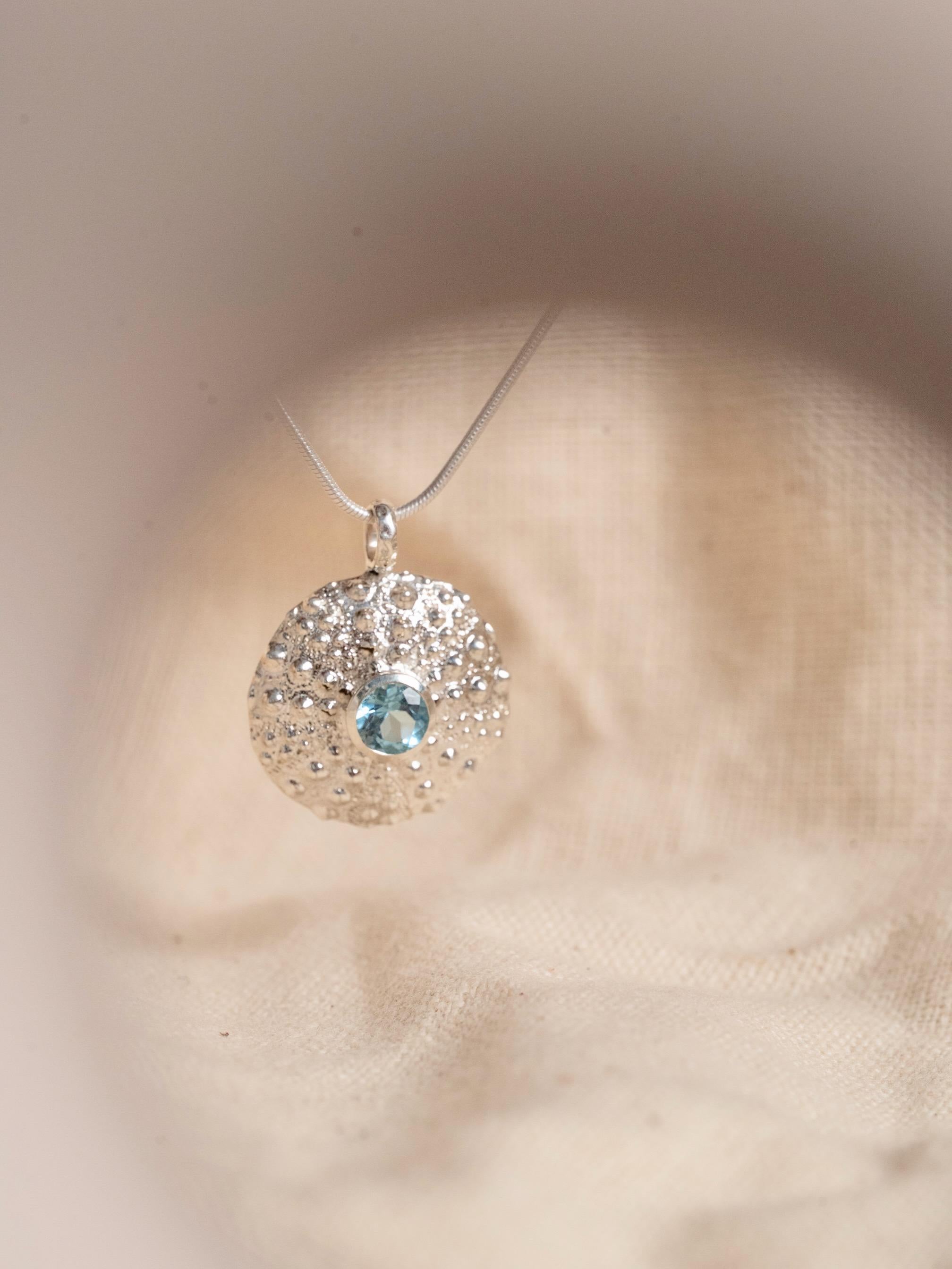 Blue Topaz Coral Pendant