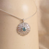 Blue Topaz Coral Pendant