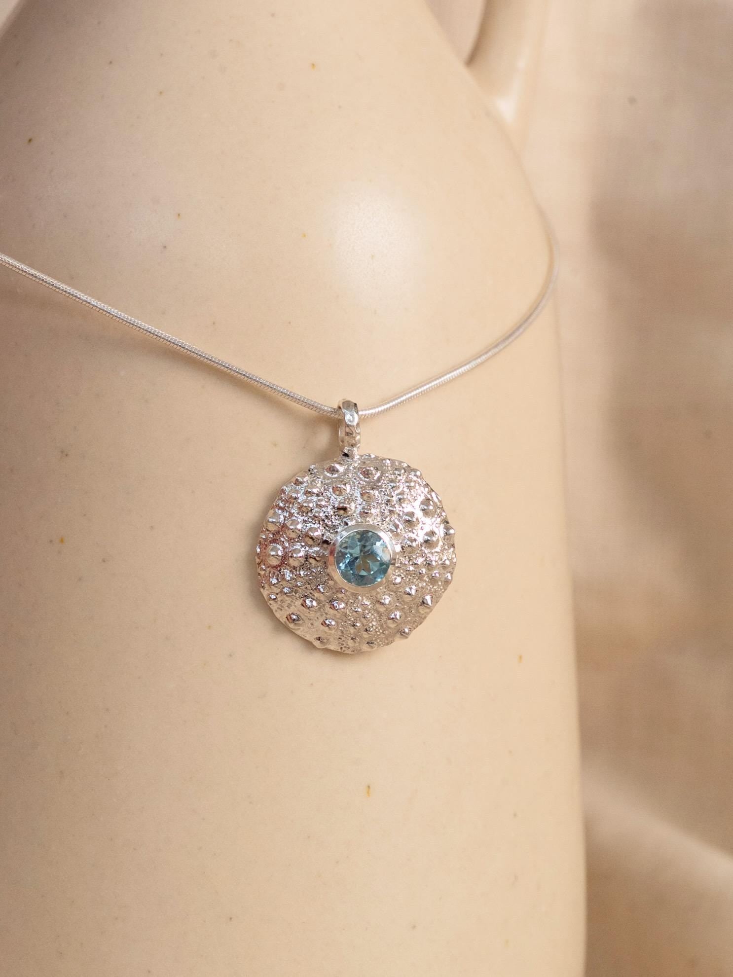 Blue Topaz Coral Pendant