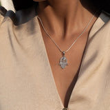 Hamsa Blue Topaz Necklace