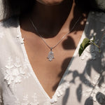 Hamsa Blue Topaz Necklace