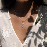 Hamsa Blue Topaz Necklace