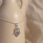 Hamsa Blue Topaz Necklace