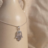 Hamsa Blue Topaz Necklace