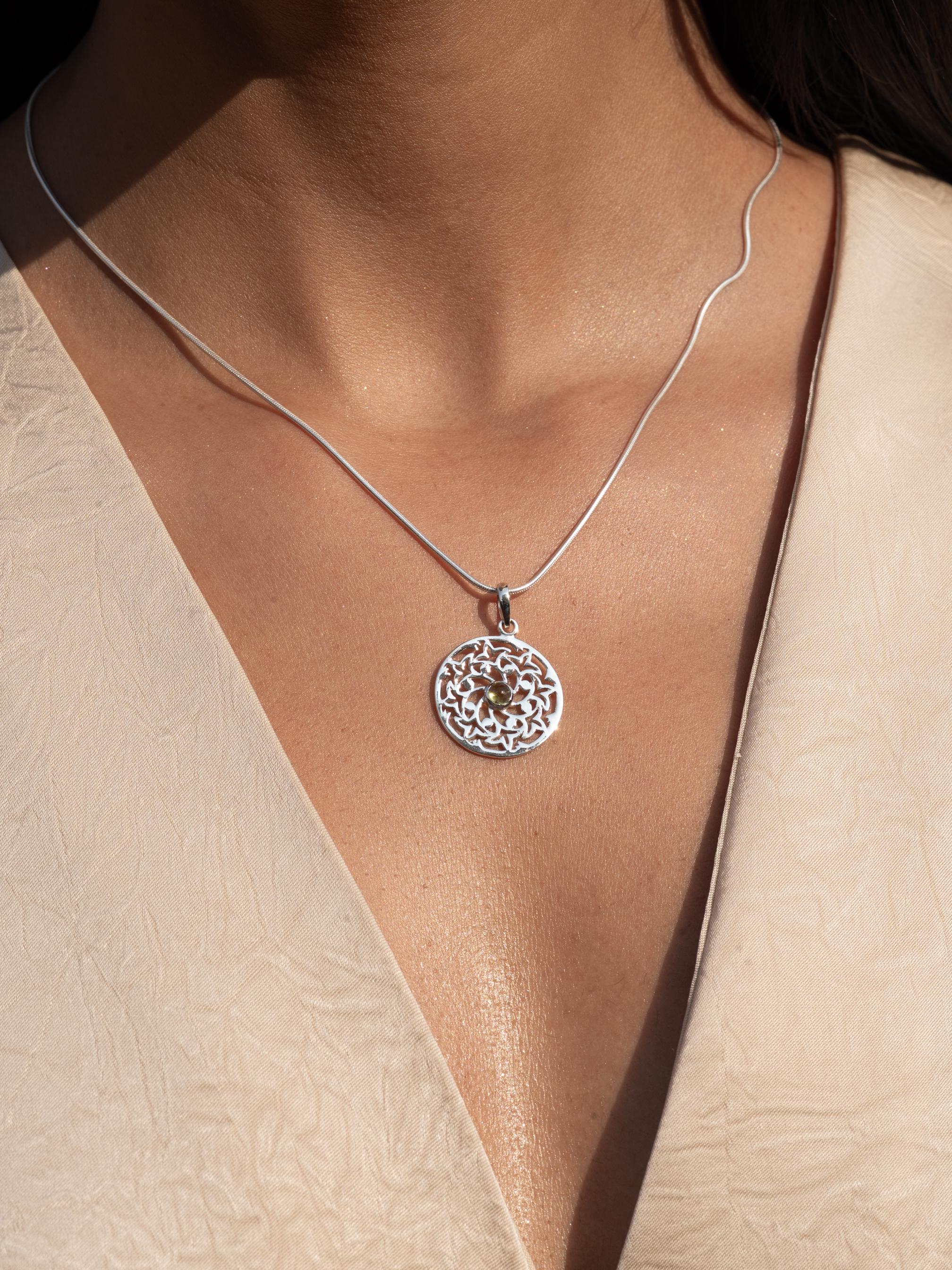 Floral Peridot Necklace