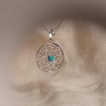 Floral Turquoise Necklace in 925 sterling silver
