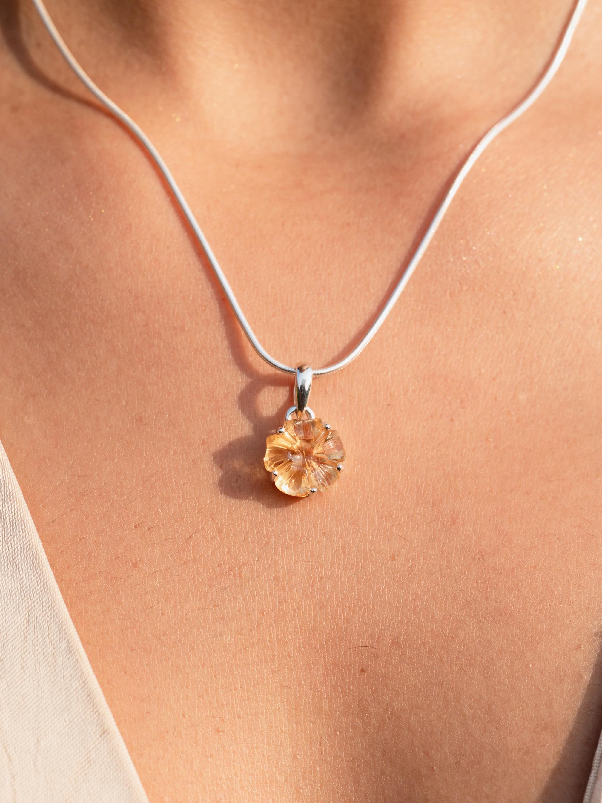 Citrine Flower Necklace