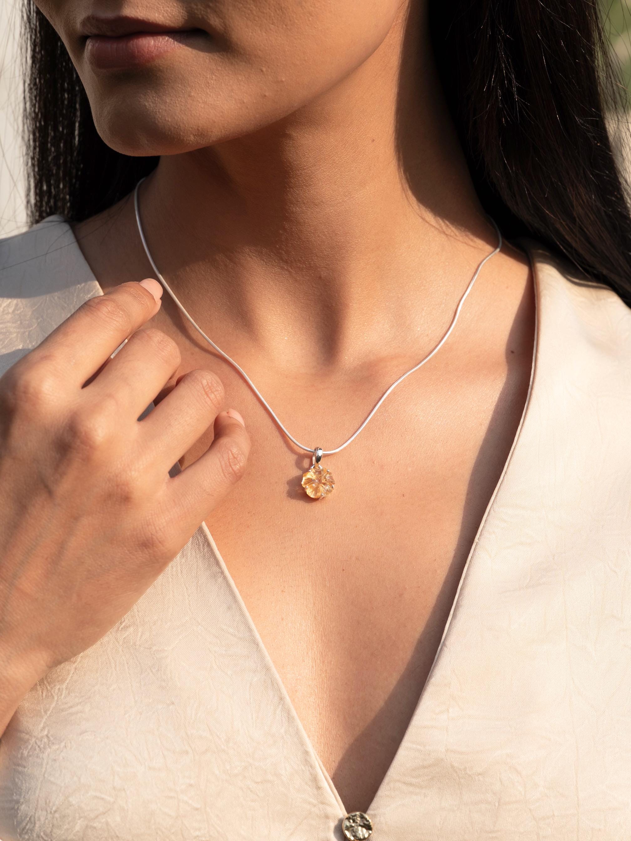 Citrine Flower Necklace