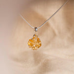Citrine Flower Necklace in 925 sterling silver