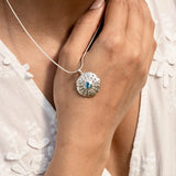 Blue Topaz Coral Pendant