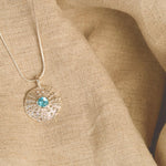 Blue Topaz Coral Pendant