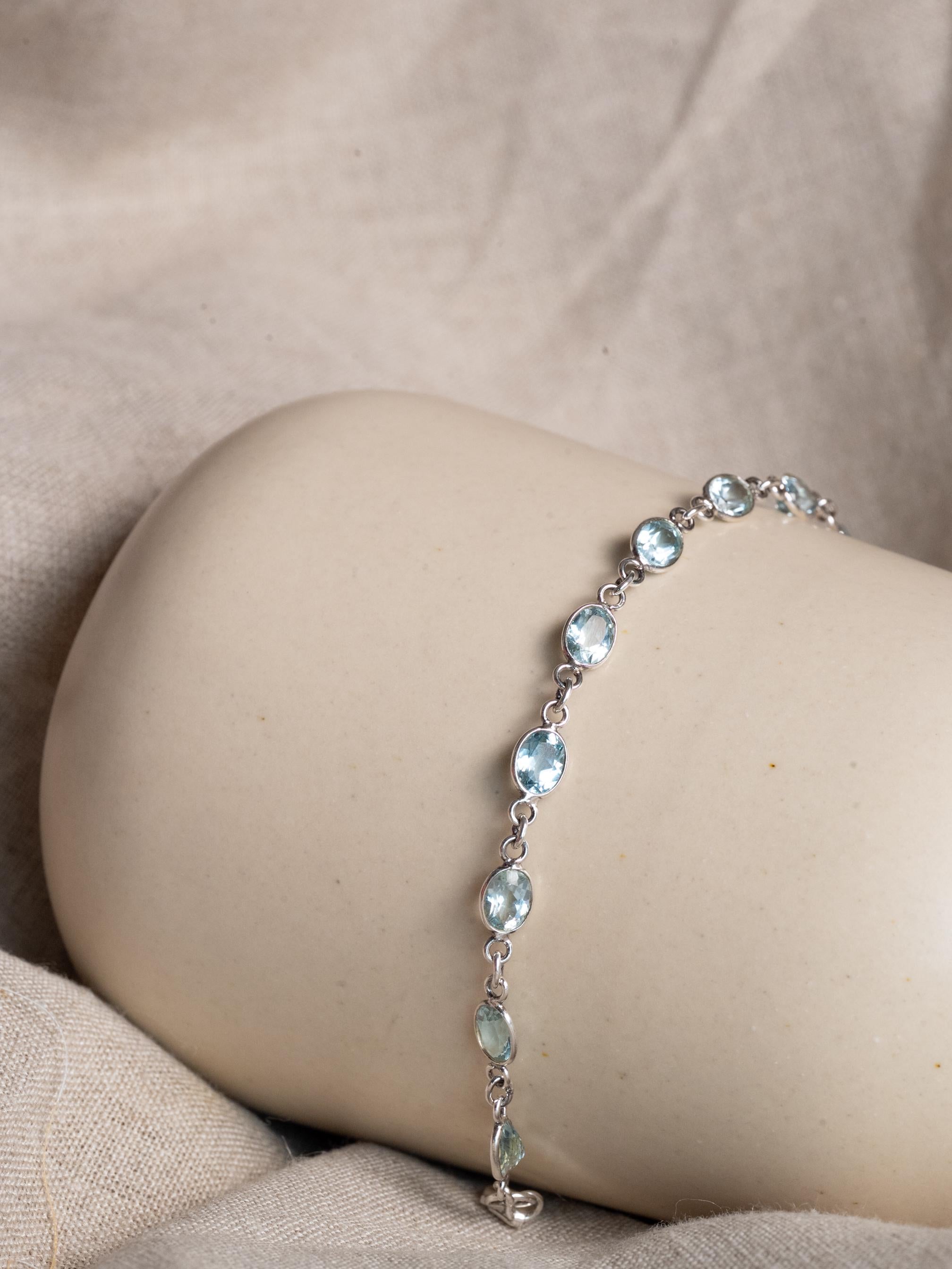 Dainty Blue Topaz Bracelet